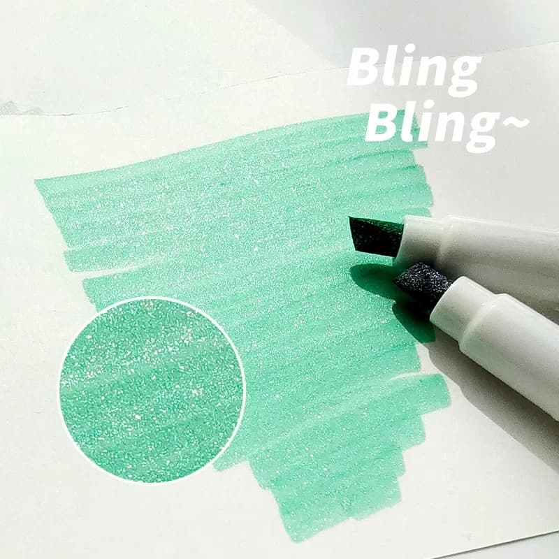 1 pz pennarello Glitter colore pastello Bling Bling evidenziatore pennello metallico per disegno pittura scuola d'arte A7203
