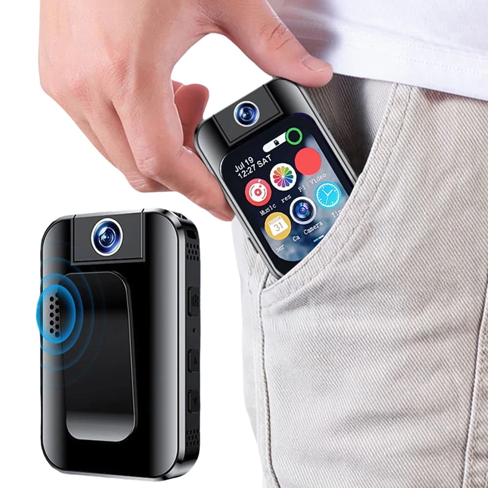 Action Camera Pocket with Rotating Lenten and Posterior Clip, 48MP Camera for Vlog, Ideal for Beginners of Photography
