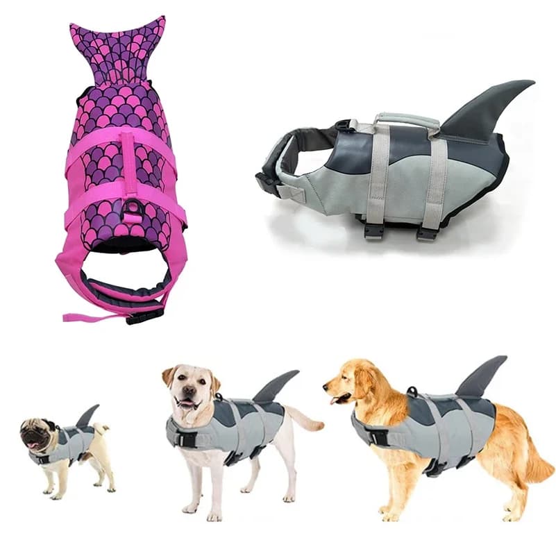 Divertente Costume da Squalo, Giubbotto Salvagente per Cani di Taglia Media e Grande, Costume da Bagno Estivo per Cani Grandi, Abbigliamento per Golden Retriever e Altri Animali Domestici