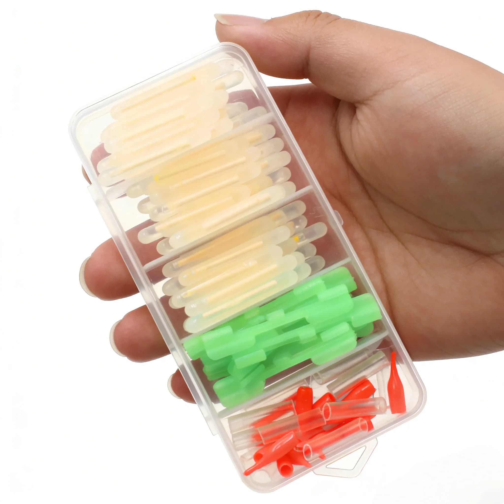100 Pieces of Luminose Bacchette Luminose for Fishing, Multicolor Luminous Indicators for Night Fishing, for All Fishing Rods