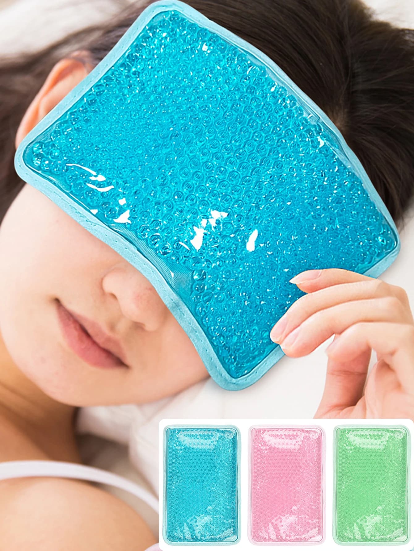 Impacco di Gel Riutilizzabile per Terapia Caldo/Freddo con Cinturino per Ginocchio, Piede, Schiena, Dente del Saggio - Perle di Gel Flessibili per Alleviare il Dolore