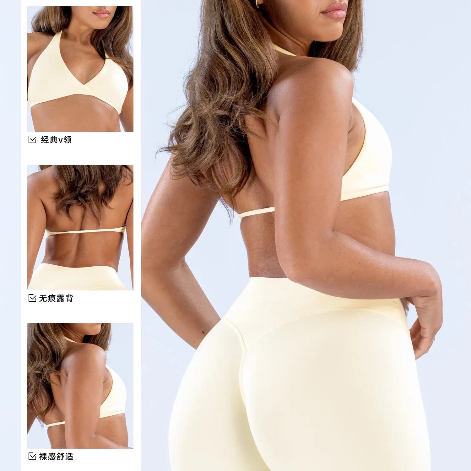 New style sheer back-supporting sports bra for women, suitable for Pilates exercises, outdoor running and fitness activities.