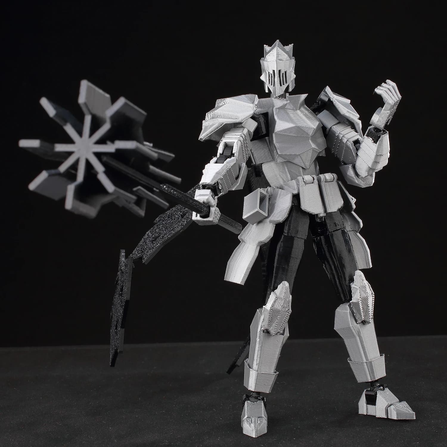 ​ 9L3D Lucky13 Silver Knight Robot Action Figure Dummy13 con spada gigante T13 Multi-snodatura 3D stampato giocattolo da collezione Titan13 ​