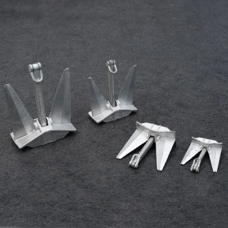 1PCS Lega Bower Modello di Ancoraggio 58/47/39/30mm Lunghezza Simulazione di Ancoraggio con Asta Mobile per Accessori Barche RC Marine Decorazione FAI DA TE