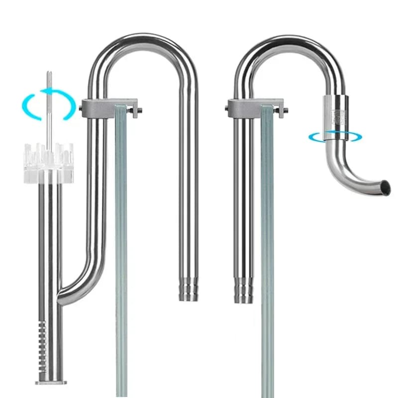 Aquarium Filter Inlet and Outlet Oil Removal Membrane Filter Tube Stainless Steel Tube Fish Tank Filter Cleaning Supplies 12-16M