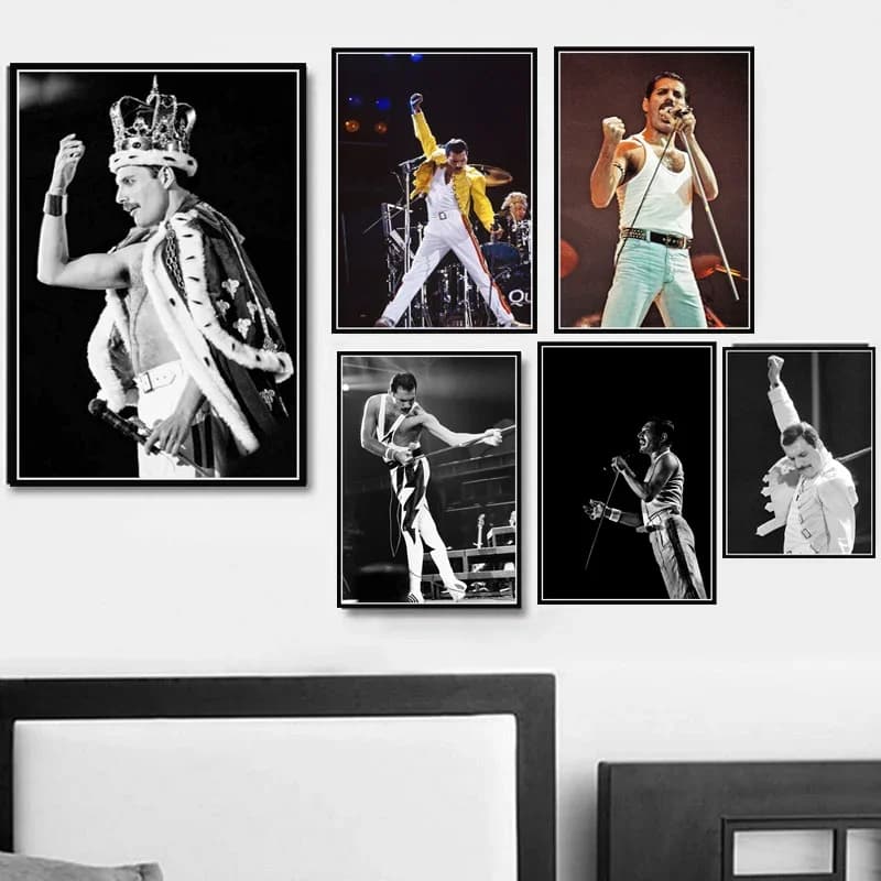 Freddie Mercury Queen Music Legend Poster Print Rock Band Pop Star Art Wall Decor Painting Home Decoration Wall Pictures