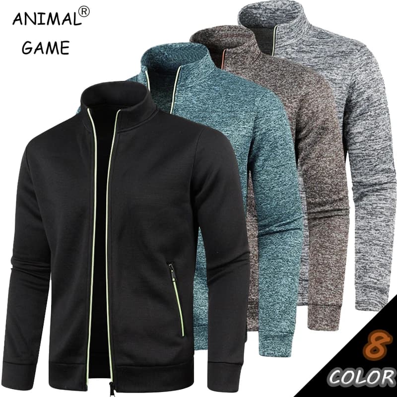 Gioco di animali Felpe con cerniera da uomo all'aperto Cappotti a maniche lunghe Giacca calda solida Streetwear Cappotti da lavoro leggeri sportivi