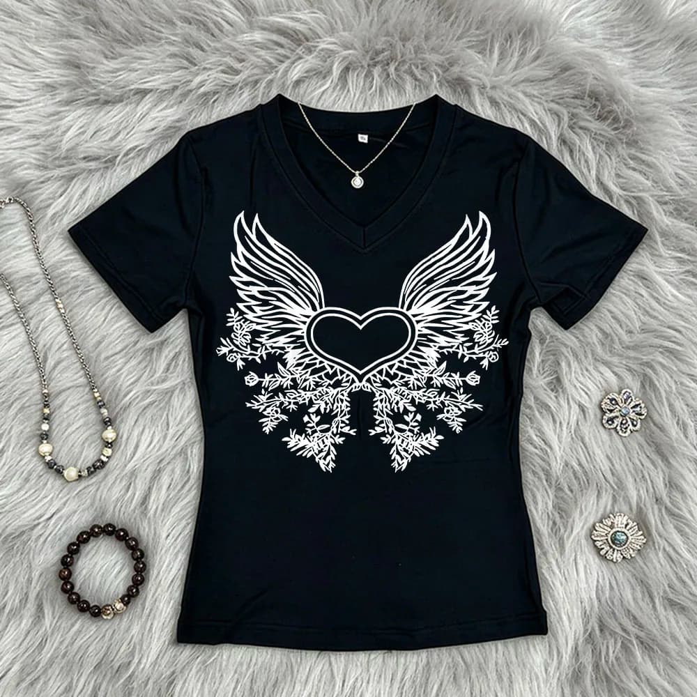 Garbage T-shirt Y2k clothes Gothic Emo crop top aesthetic cute baby T-shirt retro women print casual punk street wear