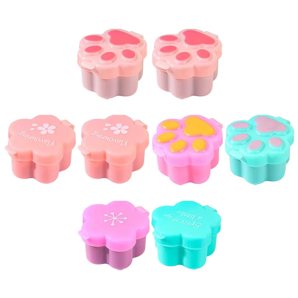 8 contenitori portatili per salse e condimenti, ideali per picnic, barbecue e viaggi, facili da pulire, compatti, per la conservazione degli spezie, accessori da cucina.