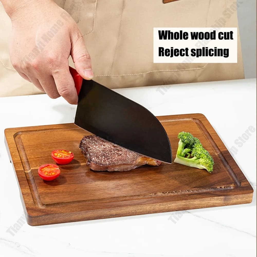 Acacia Wood Cutting Board Thickened Chopping Board Home Large Size for Cutting Meat, Vegetables, Fruit and Cheese Kitchen tools