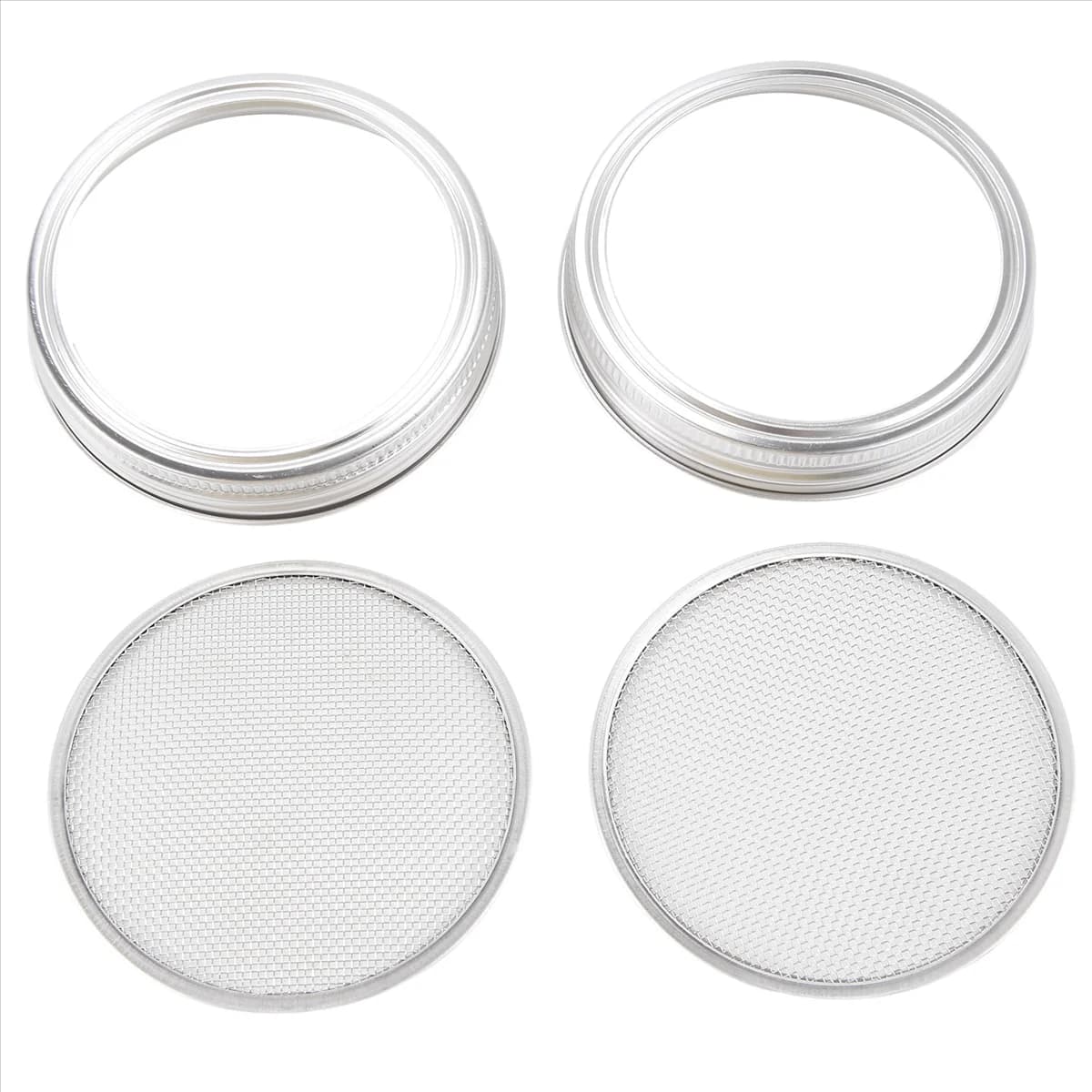 AA83 Set of 2 Stainless Steel Sprouting Jar Lid Kit for Superb Ventilation Fit for Wide Mouth Jars Canning Jars for Making Organ