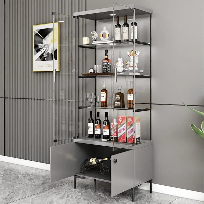 Vetrina TAO di Lusso, Mobile Bar in Vetro per Soggiorno, Armadietto Moderno e Semplice da Parete