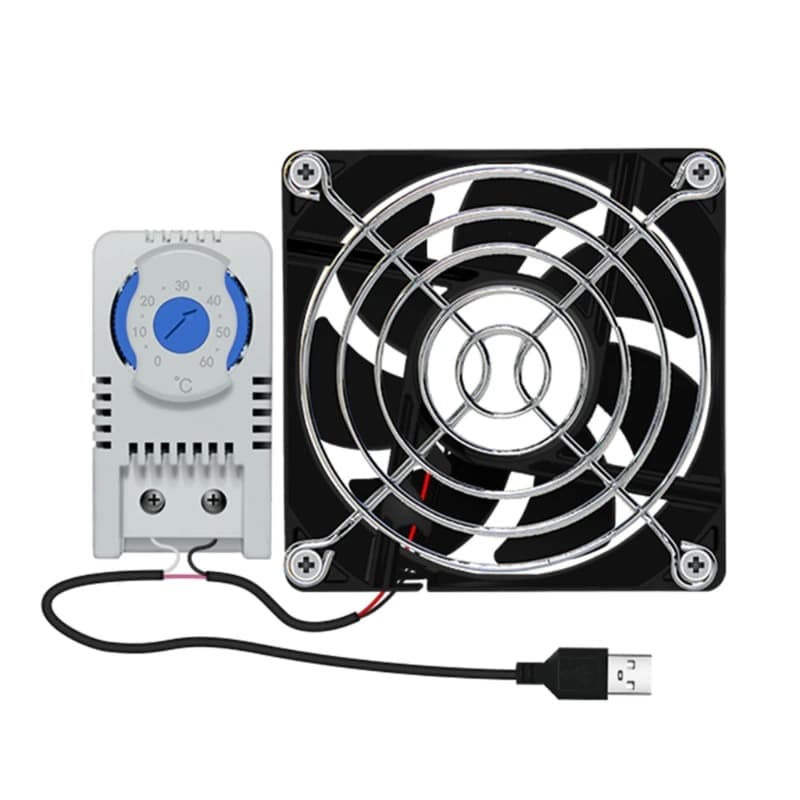 Sistema ventola raffreddamento silenzioso con ventola da 80 mm per armadio USB con controllo della temperatura da 0 a 60 ℃