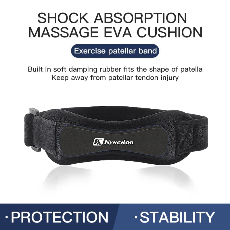 Supporto per tendine del ginocchio con fascia per rotula, regolabile con Velcro, compressione ammortizzante, adatto per basket e corsa