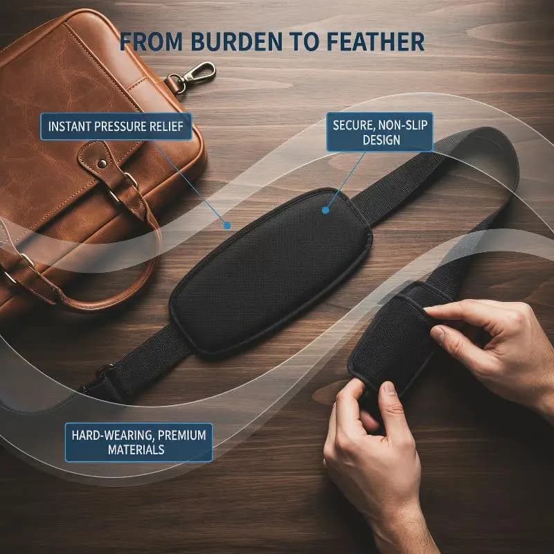 1PCS Black Dual Backpack Shoulder Pad Stress Reducing Wider Schoolbag Strap Weight Reducing Comfort Solution For Students