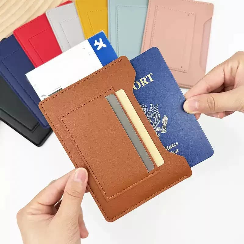 2026 Women Portable Multicolor Passport Cover Holder Case Multi-slots Waterproof Card Holder Men PU Leather Passport Bag Unisex