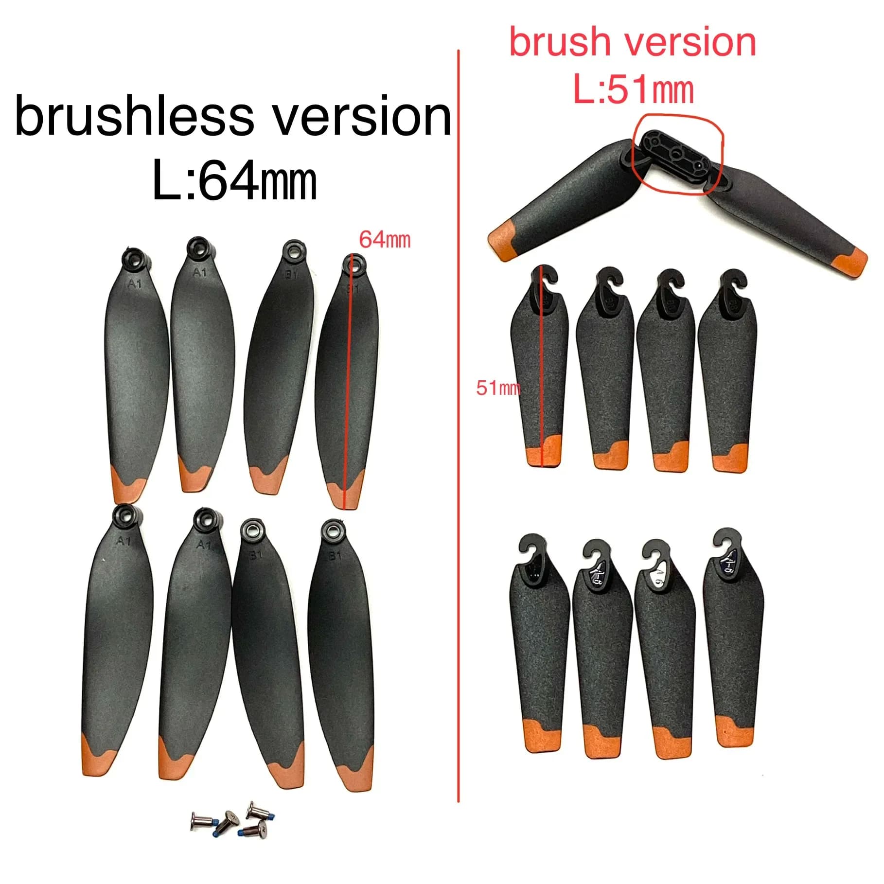 P15pro 64mm P14 Brushless RC Drone A15 P15 PRO Quadcopter spare parts P14pro 2.52 inch propeller blade accessory