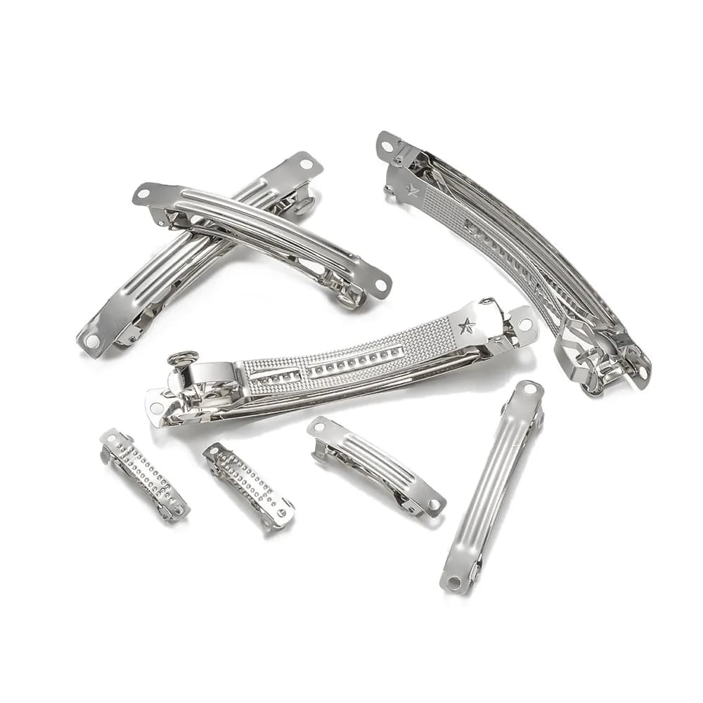10 pcs Metal French Bars Hair Clip Back Base Set For FAI FROM TE Arch Horsetail Holder Jewelry Creation Accessories
