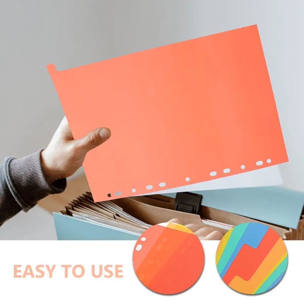 PVC Binder Dividers with Writable Tabs for A4 Loose-Leaf Notebooks Journals Planners Organizers Index Dividers File