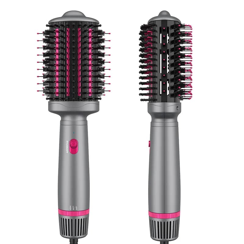 Hot Sale PTC Heating Volumizing Hair dryer Negative ions Brush Styler with bristles Hot air brush targeted