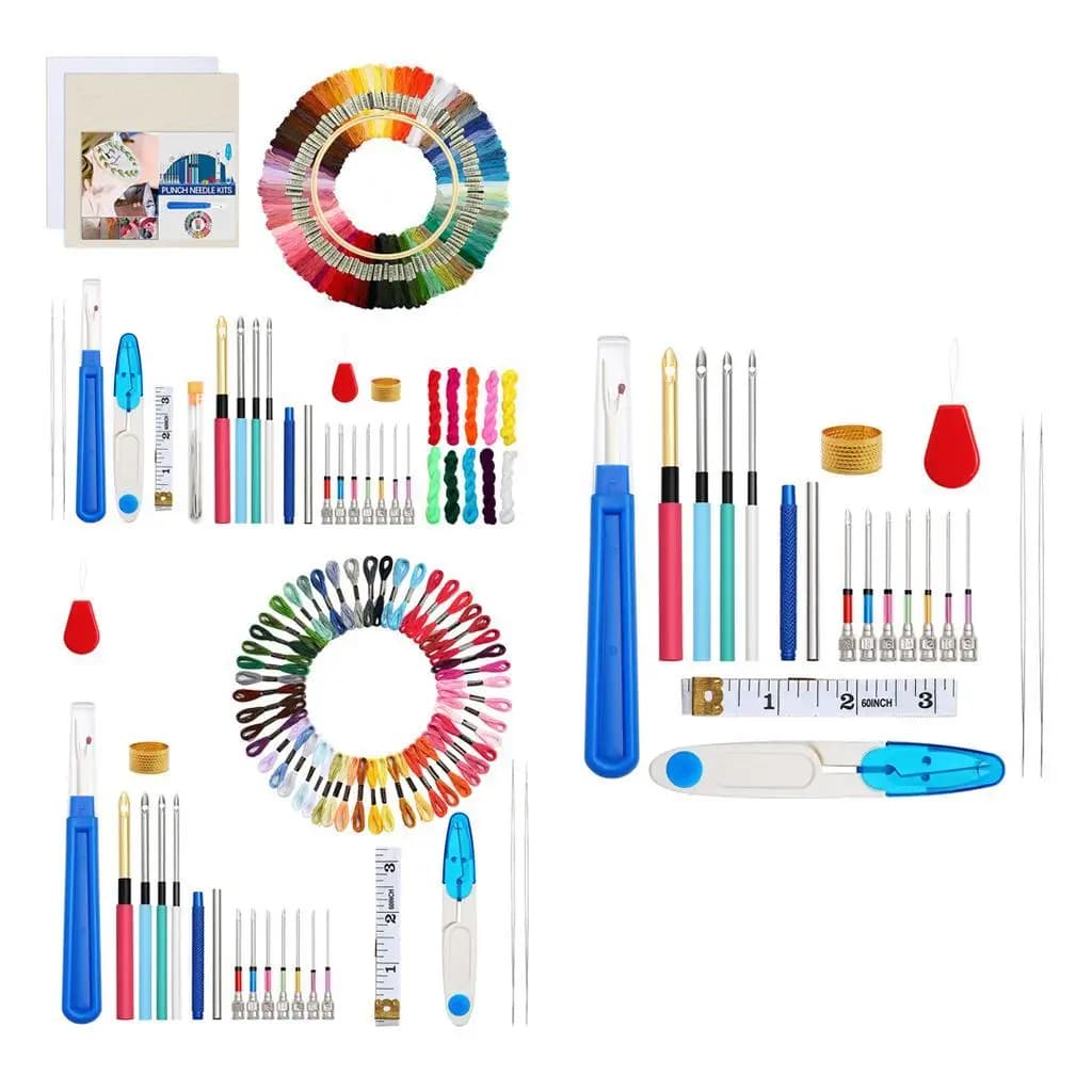 Punch Needle Embroidery Kit, Assorted Punch Needle Kits Craft Embroidery Threads