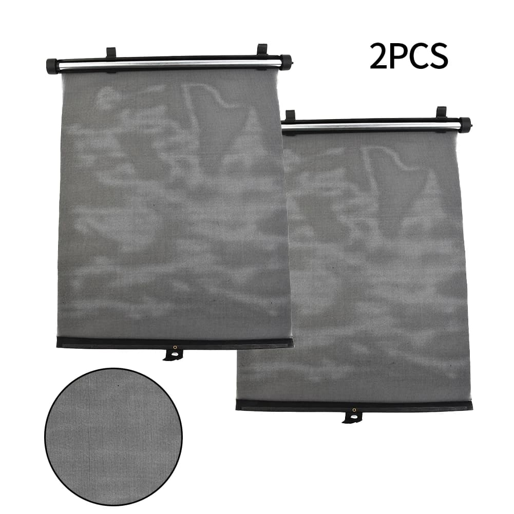 Tendine Parasole Avvolgibili per Auto 40x60cm, Copertura Nera per Bambini, Facile Installazione, Retrattili, per Finestrini Laterali, 2 Pezzi