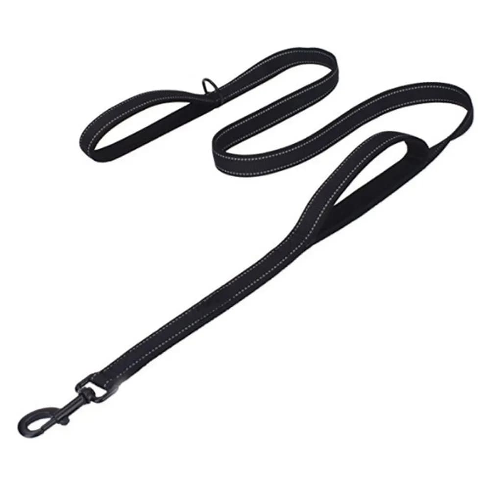 Guinzaglio per Cani Riflettente in Nylon Nero, Resistente, Leggero e Impermeabile per Passeggiate, Jogging, Escursioni e Addestramento