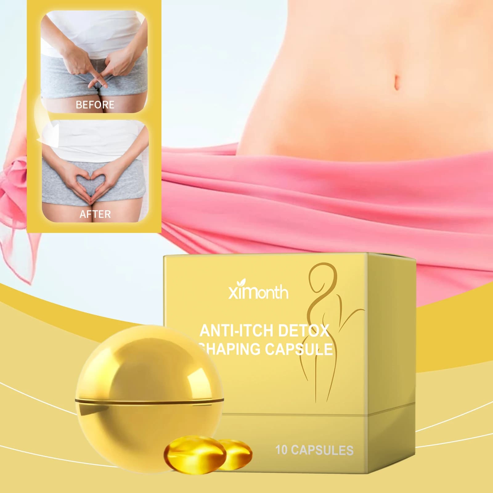 Ximonth Cura delle donne Capsule Care Corpo delle donne Idratante Idratante Cura della pelle Essenza per la cura della bellezza