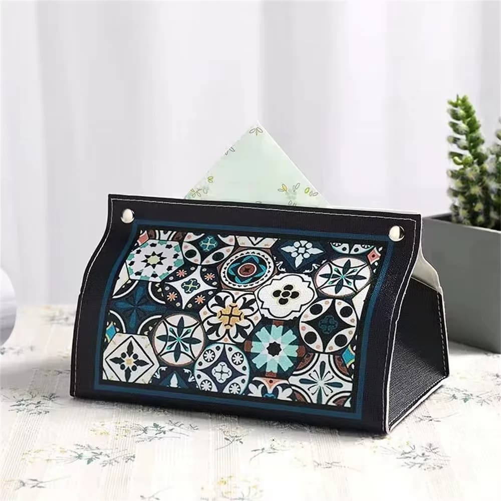 Box for black leather handkerchiefs Towel holders Car handkerchiefs Storage box for stay for home