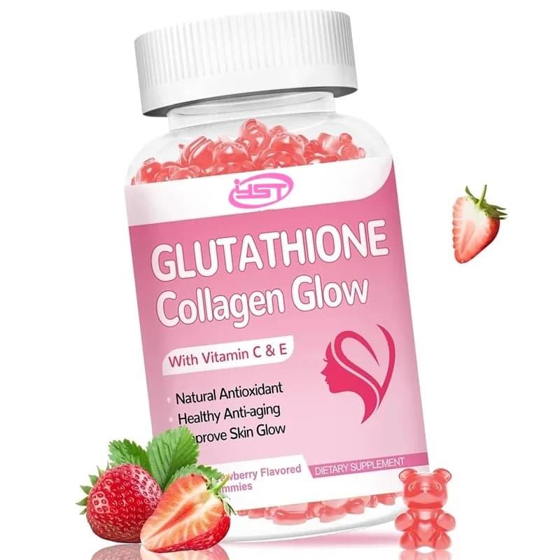 Soft and bright strawberries to glutathione without sugar - Integrator glutathione da donna, care of the skin - Strawberry flavor, 60 capsules