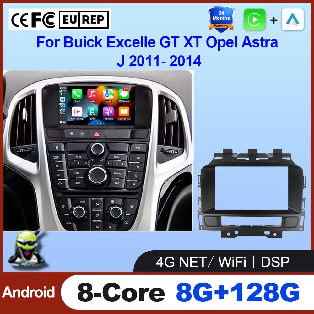 Android Auto Autoradio Per Buick Excelle GT XT Opel Astra J 2011- 2014 Wireless Carplay Auto Multimedia Stereo DSP Ventola Bluetooth