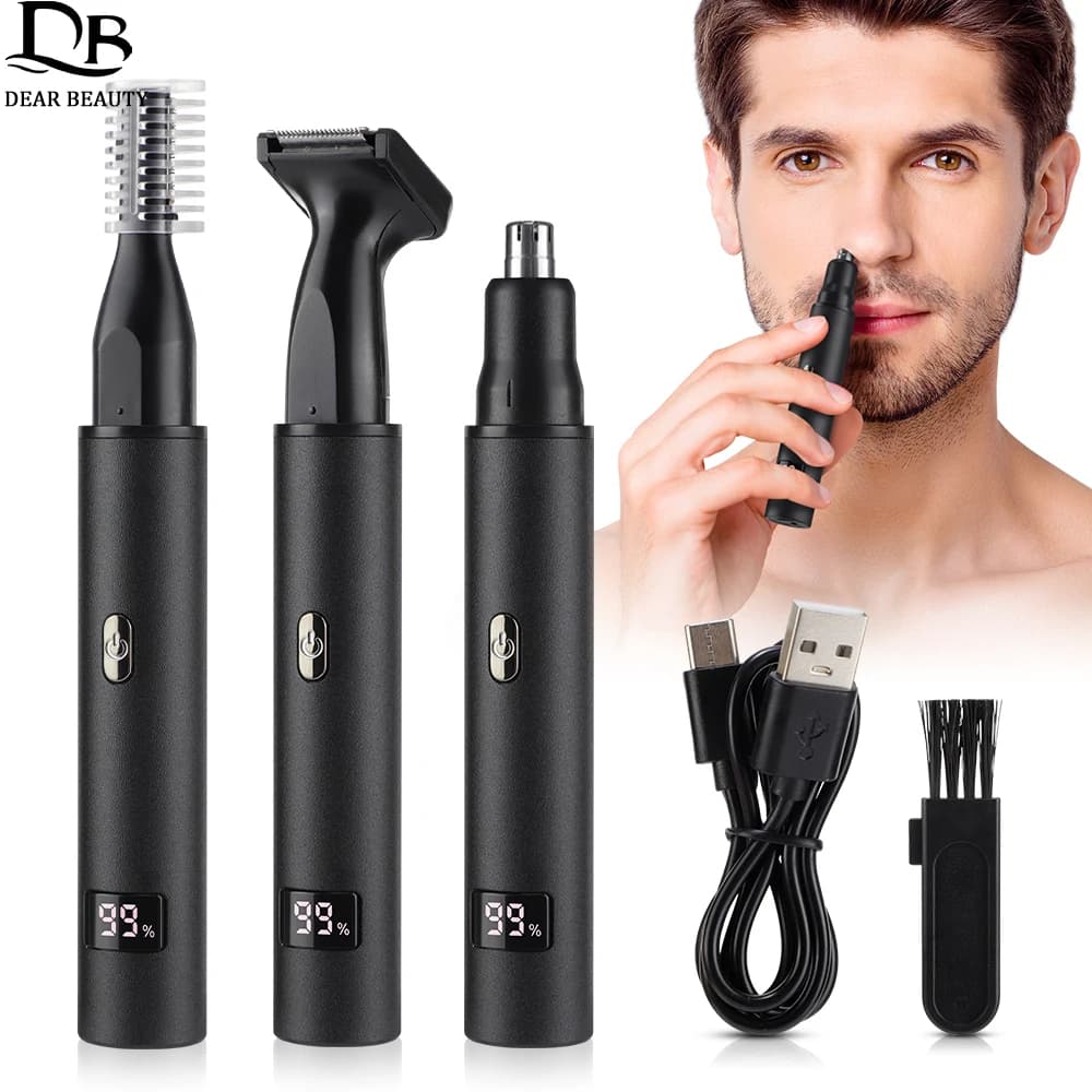 3 in 1 electric razor for ears and nose for man based eyebrows trimmer shaver for facial hair clipper shaver removal kit