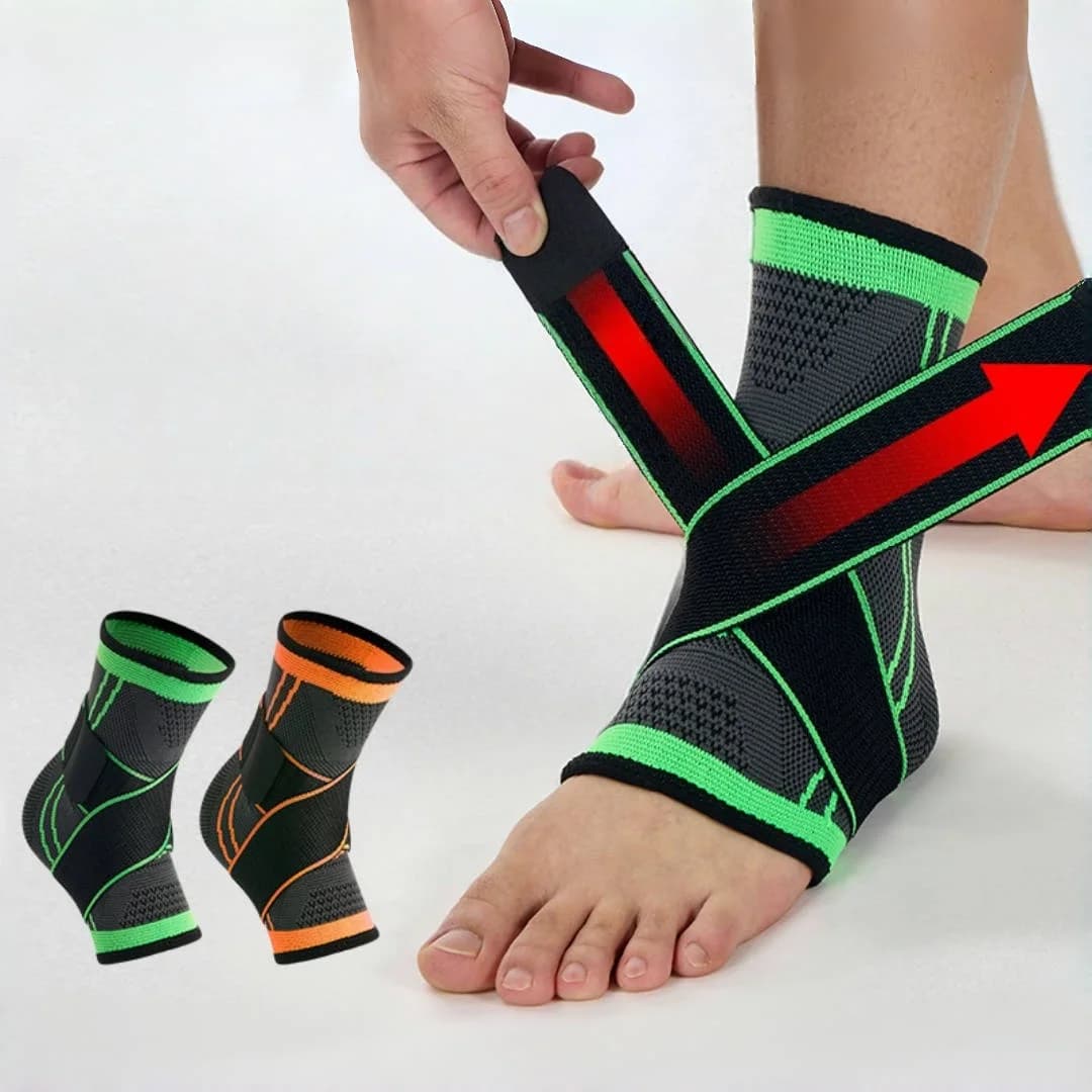 Tutore per caviglia sportivo elastico Supporto per caviglia con cinturino Protezione per caviglia a compressione lavorata a maglia in nylon per la prevenzione degli distorsioni