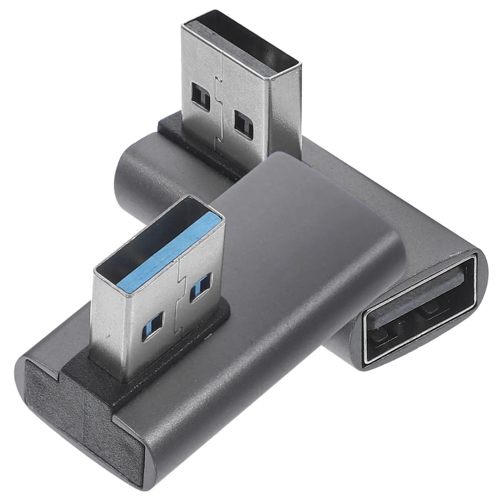 Adattatore USB a 90 gradi da 2 pezzi, convertitore USB A maschio a femmina 3.0, connettore ad angolo retto, prolunga per telefono e computer