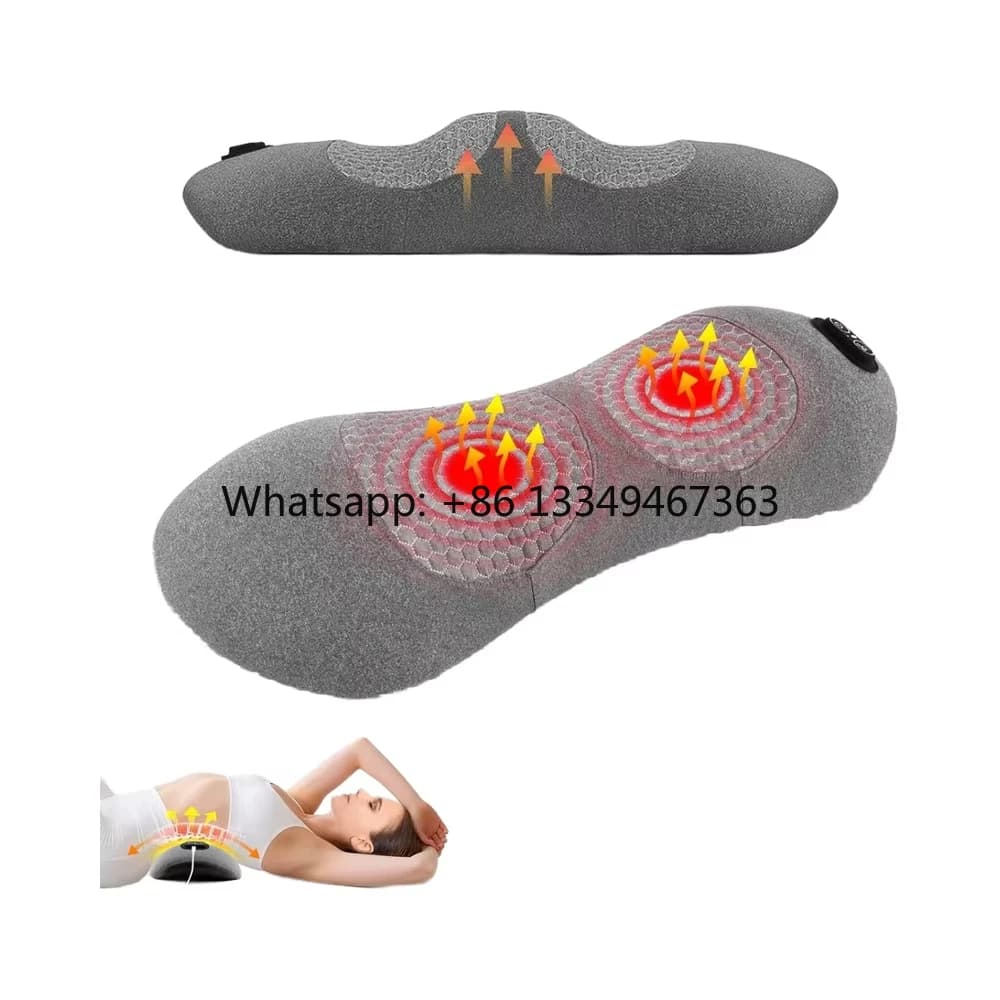 Cuscino di supporto lombare elettrico 3 in 1 Massaggio termico Memory Foam Antistatico Rimovibile Lavabile Tessuto profondo per uso auto/letto/ufficio