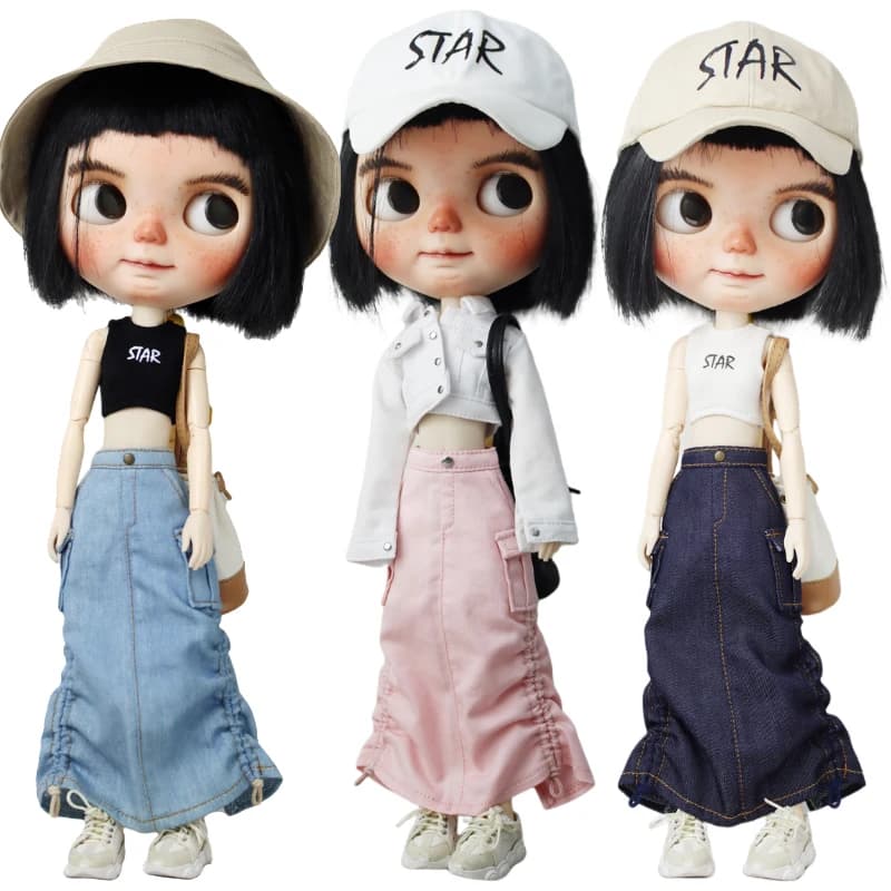 Per Blythe Doll Jeans Cappotto per Ob24 Ob22 Azone Dolls Abbigliamento Giacca di jeans