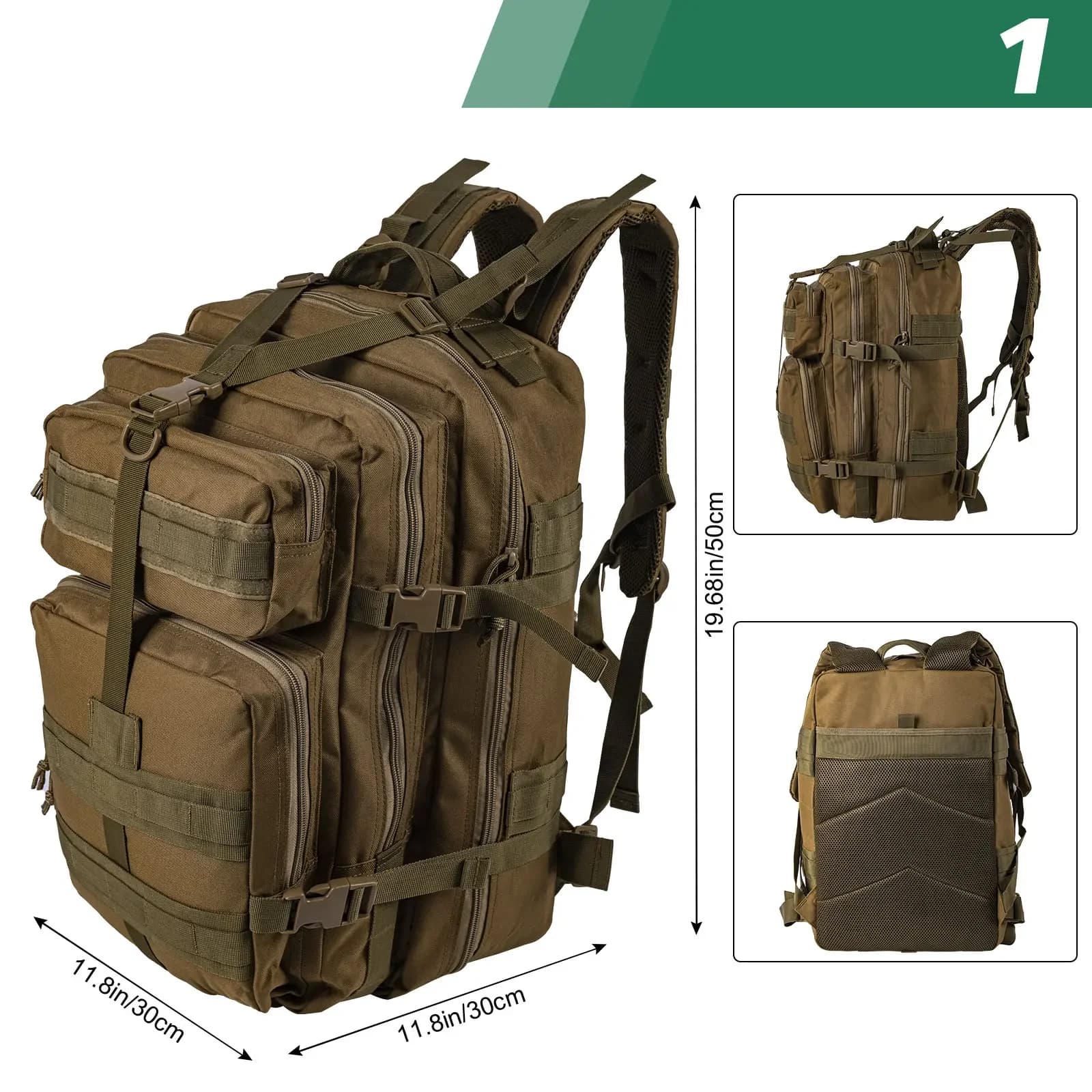Goture BL099 Nero 45L Zaino Multifunzione per Pesca, Borsa Porta Attrezzatura, Scatola per Esche, Zaino per Pesca a Mosca, Borsa da Campeggio Outdoor
