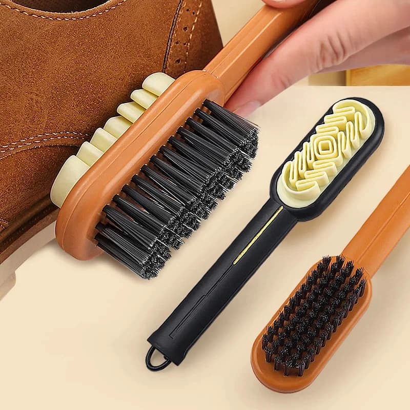 Set di Gomme Detergenti a Doppia Faccia con Manico Lungo per Stivali e Scarpe, Spazzola per la Pulizia di Macchie e Polvere, Cura delle Calzature