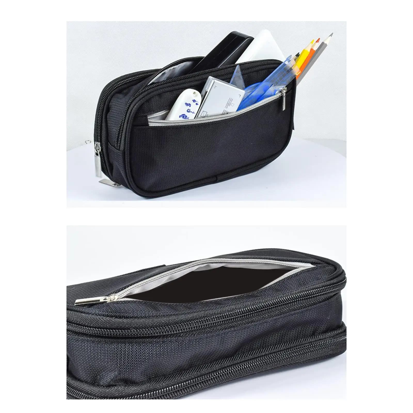 Astuccio per Matite e Penne, Organizzatore per Cancelleria, Borsa Multiuso per Trucchi e Penne, per Scuola, Bambini e Ufficio