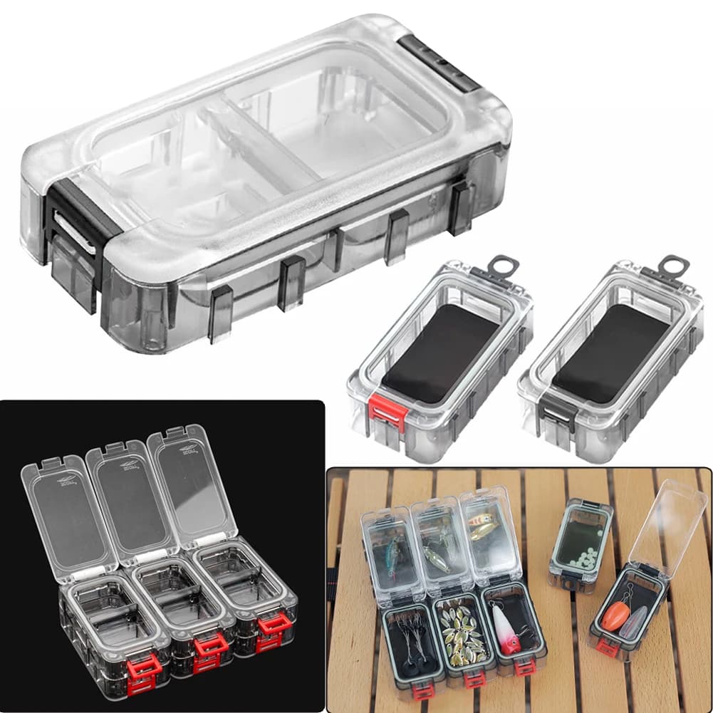 Fishing equipment box for fishing equipment expandable container for double side fishing hook storage box for transparent top fishing bait