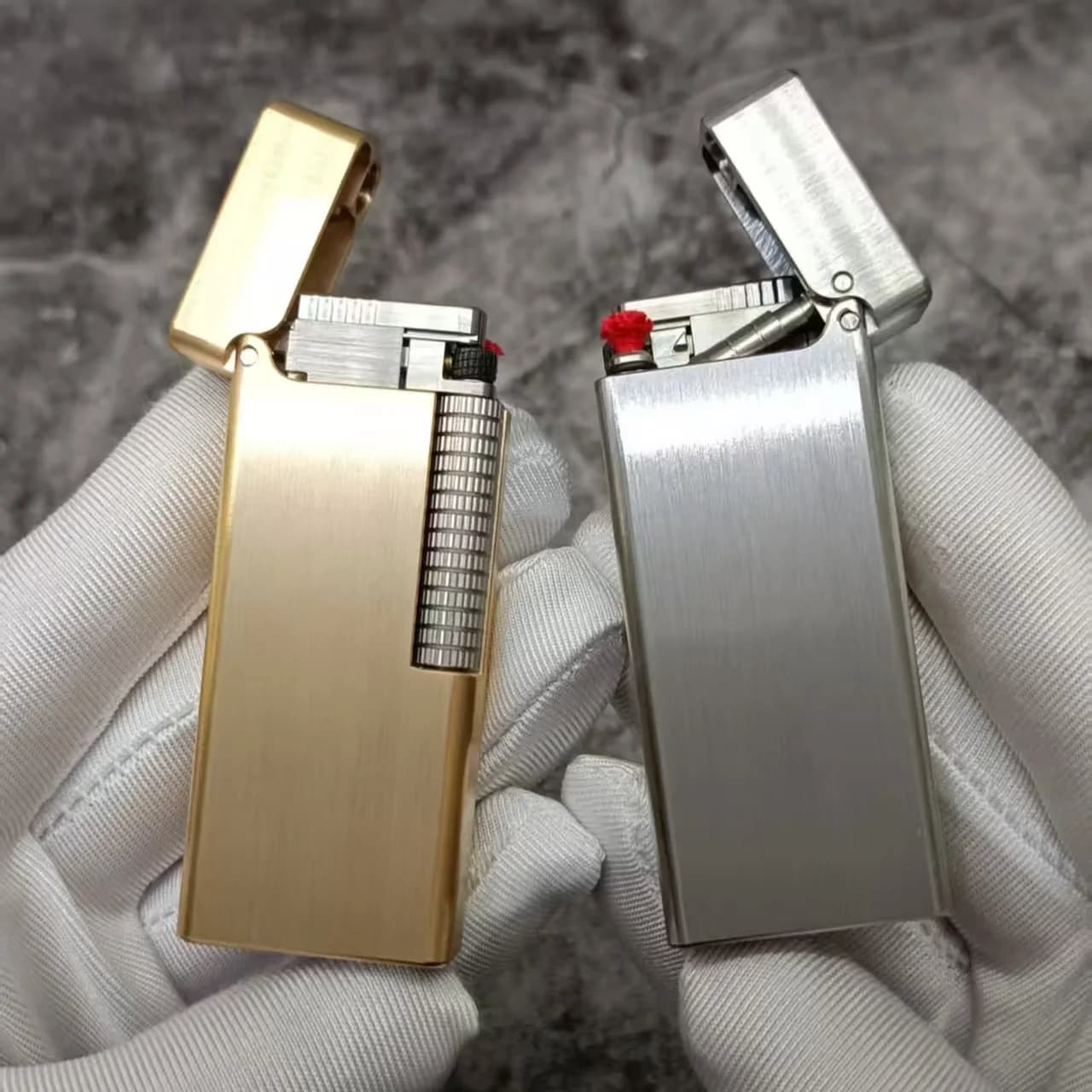 Accendino CNC Meccanico Automatico Flip Accendino a Olio Scorrevole Laterale Staccabile Accendisigari in Rame Titanio Premium di Fascia Alta