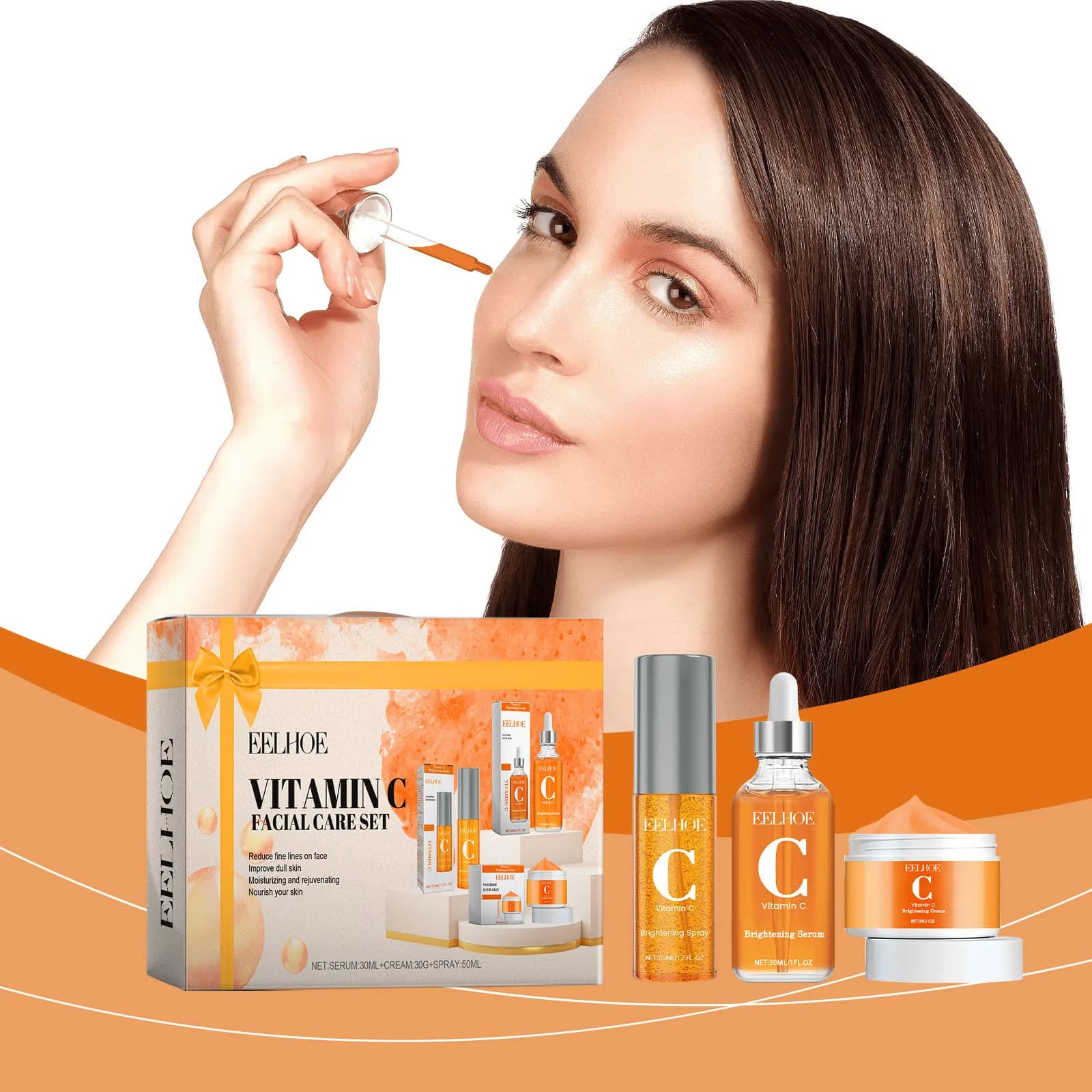 Vitamin C for face whitening cream for removal of dark spots skin care kit serum face skin care brightening moisturizing for skin care eyes