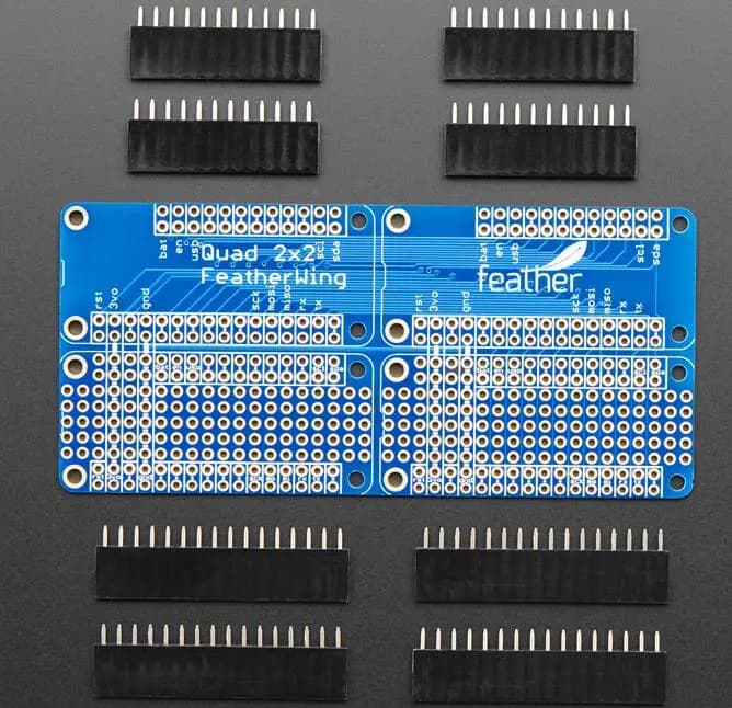 4253 FeatherWing Quad 2x2 Kit with Feather Headers