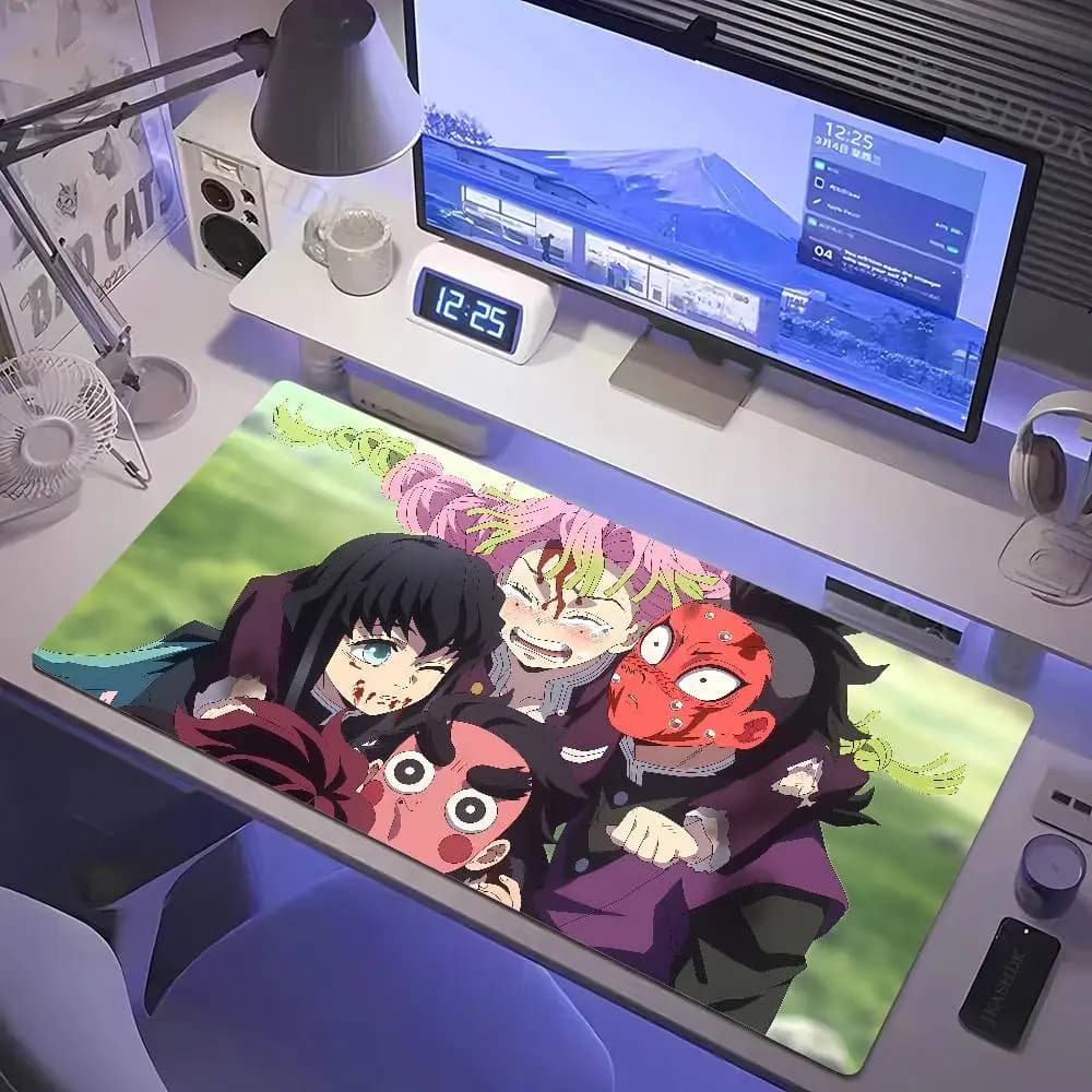 Demon Slayer Collector Edition Gaming Mouse Pad Large Rubber Keyboard Desk Mat With 2MM Stitched Edge Design