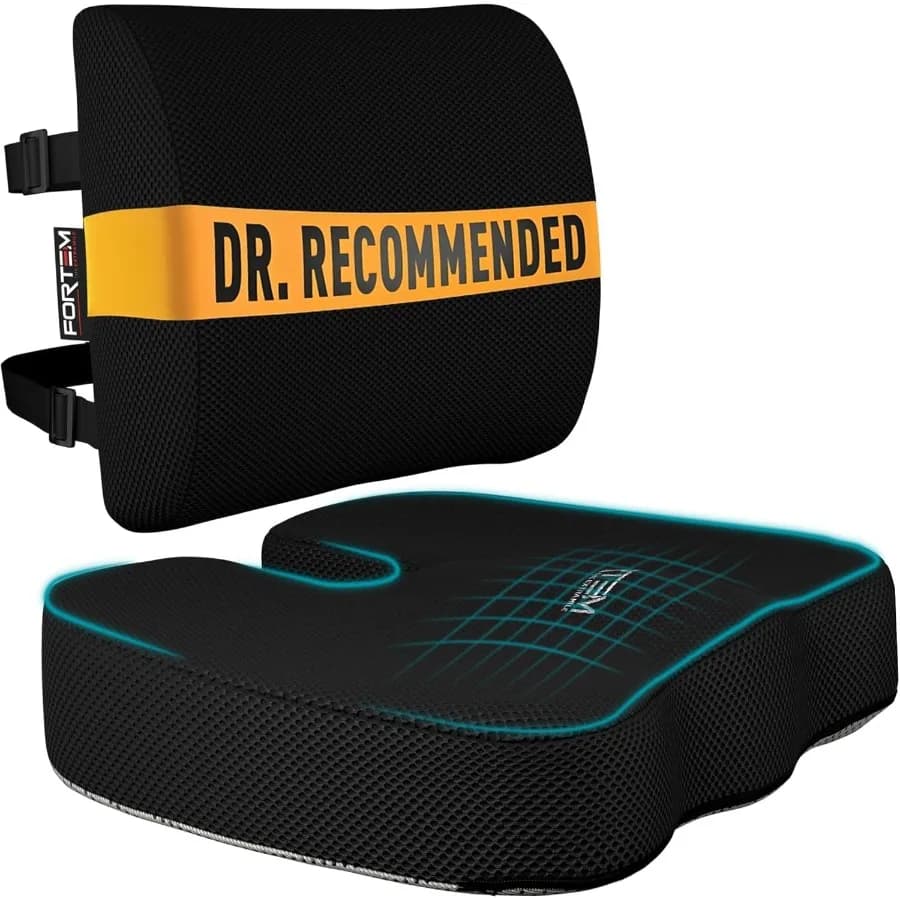 Cuscino del sedile Cuscino per sedia da ufficio Cuscino di supporto lombare per sedia da ufficio Memory Foam Sciatica Coccyx Coccige Pressione Dolore Rel
