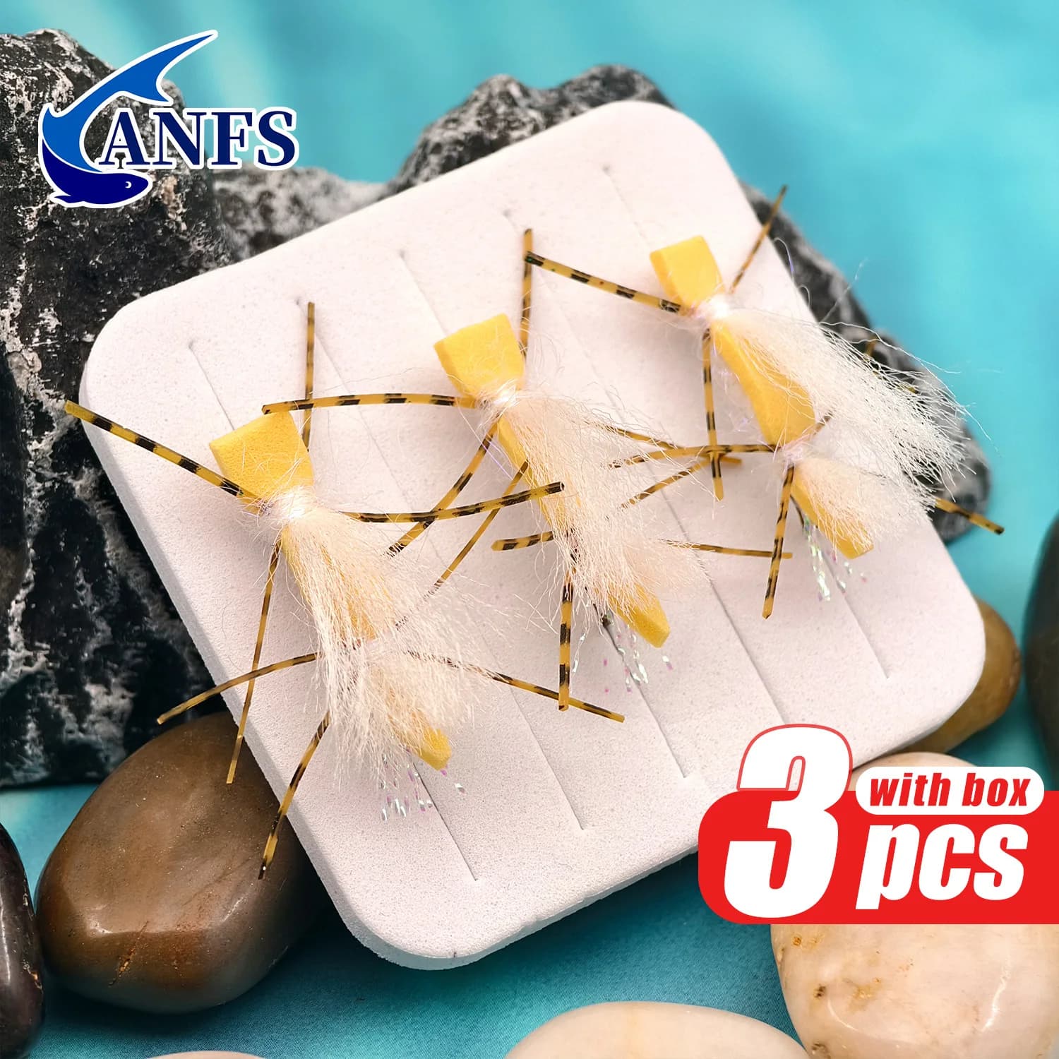 Kit di Mosche Artificiali ANFS per la Pesca a Mosca, 3 Pezzi, Ami da Pesca a Mosca, Regalo per la Pesca a Mosca