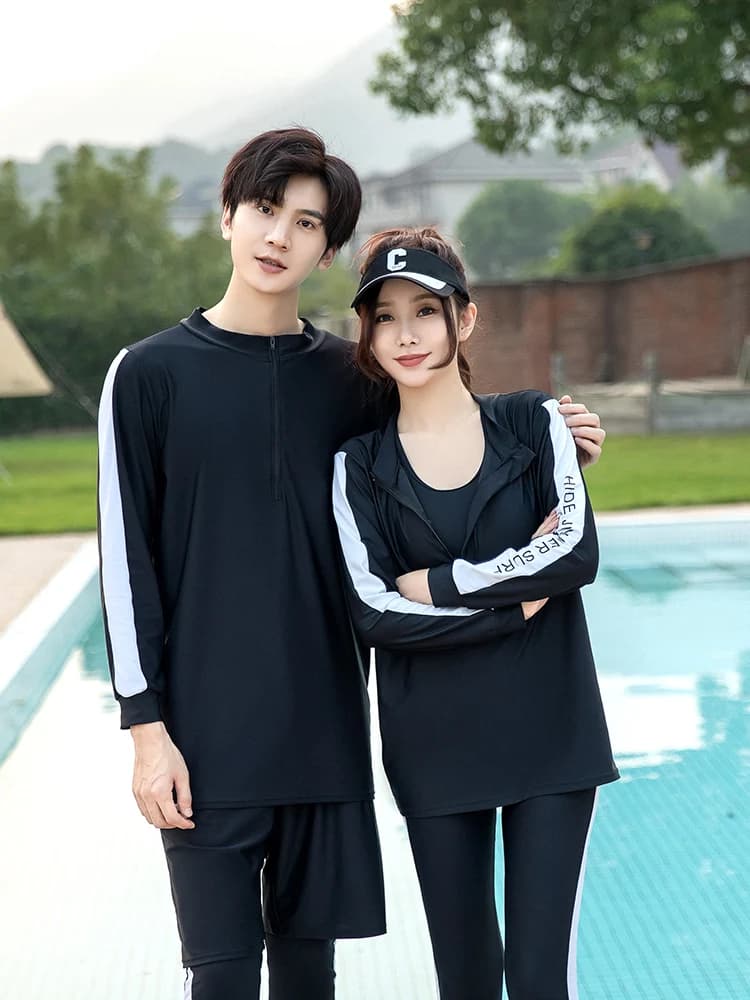 Men's Diving Mute for Surfing and Snorkeling, Quick Drying, Separate Design, Set Coordinated for Couple, Conservative Swimwear, Diving suit