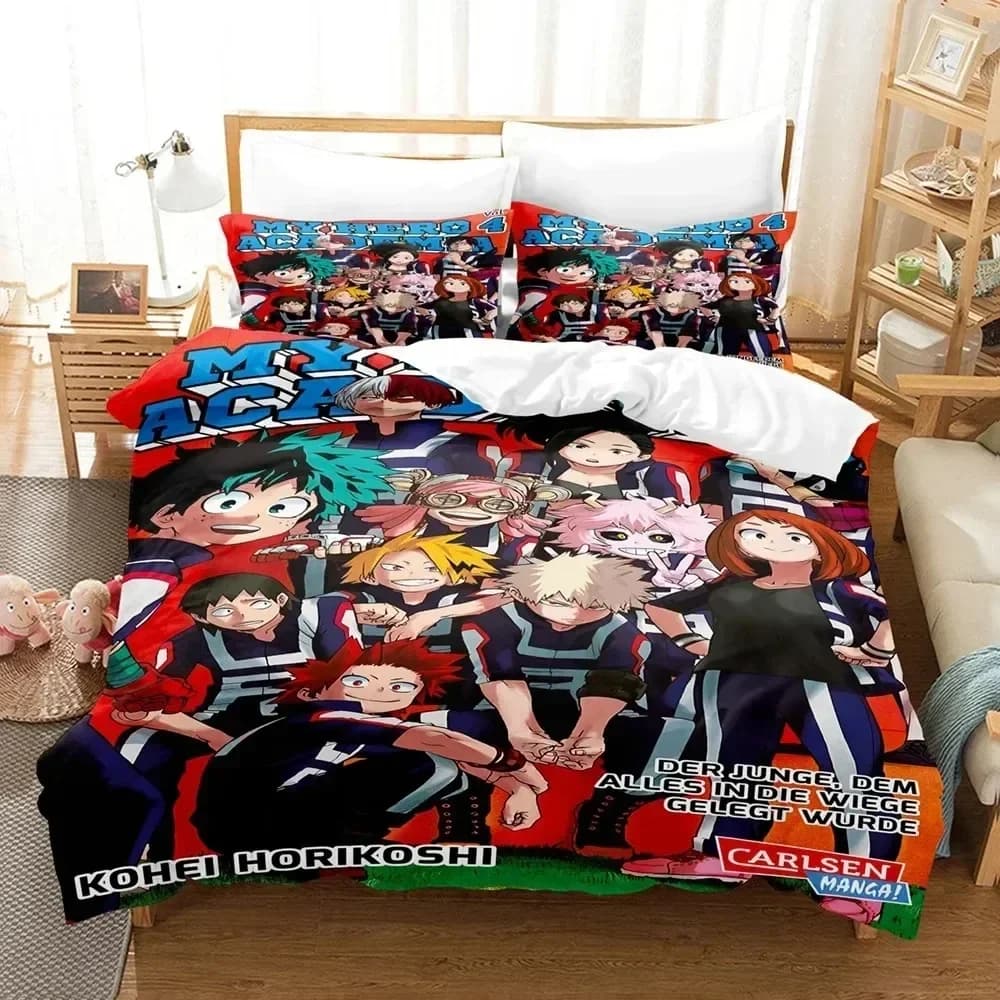 TOP My Hero Academia Set biancheria da letto Giappone Anime Biancheria da letto morbida Singolo Doppio Queen Twin Copripiumino Full Size per letto per ragazzi adolescenti