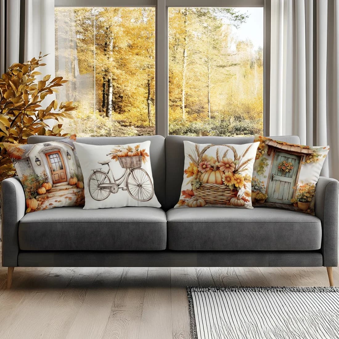Happy autumn pillow for sofa pillow for home