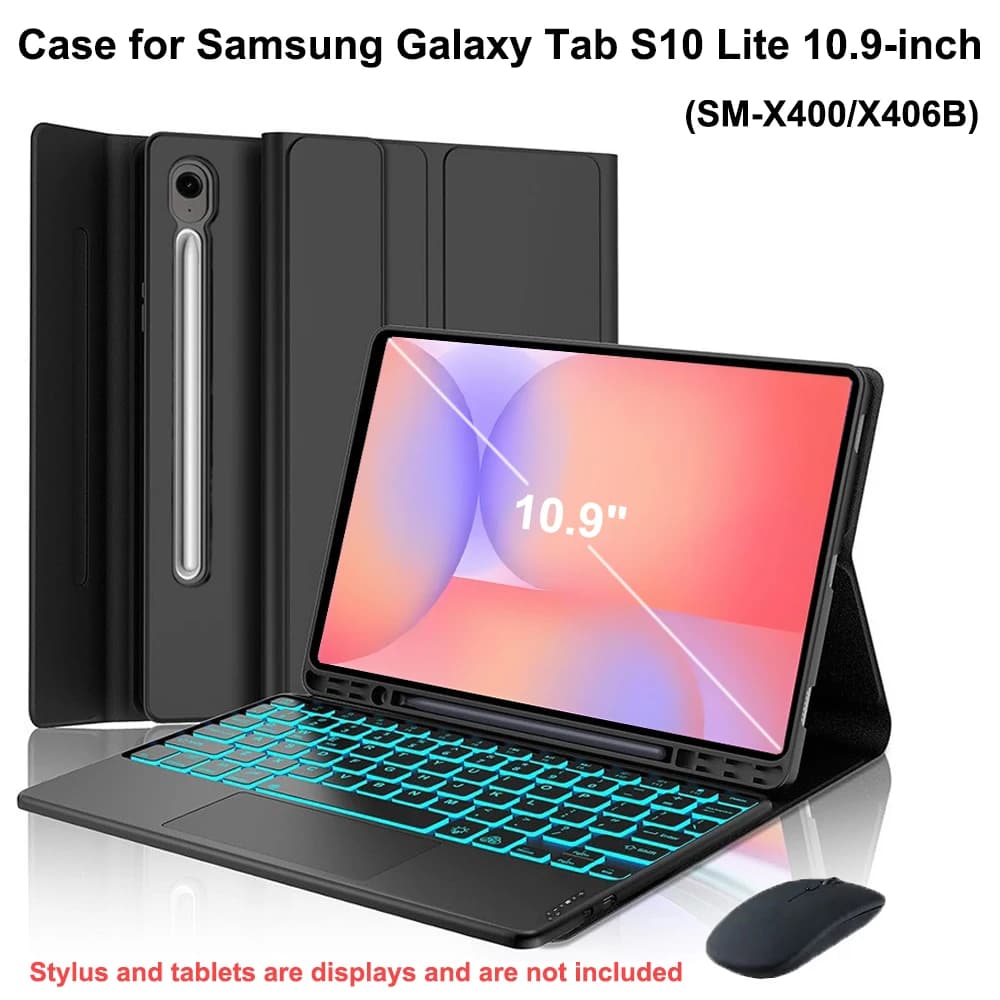 Case for Samsung Galaxy Tab S10 Lite 5G 10.9 Inch, Bluetooth Keyboard Cover for Galaxy Tab S10 Lite 10.9 SM-X400/X406B
